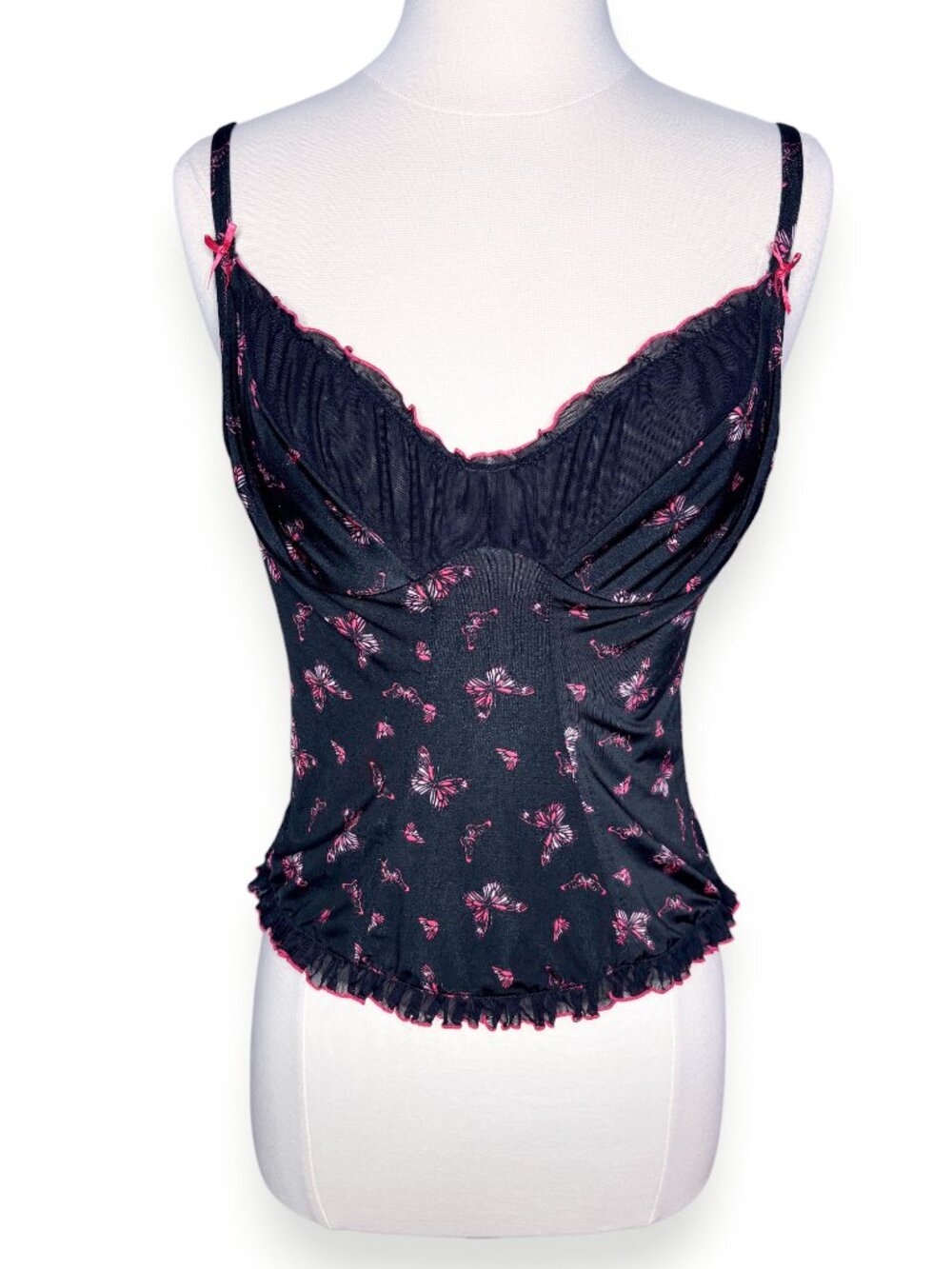 Vintage Victoria's Secret Sexy Little Things Y2K Butterfly Cami Corset Top Sz M